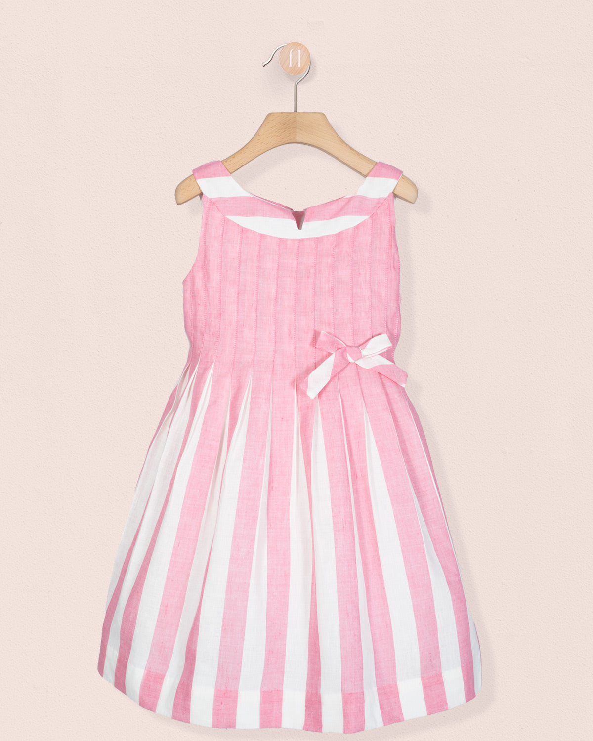 Vienna Italian Primrose Linen Stripe Dress